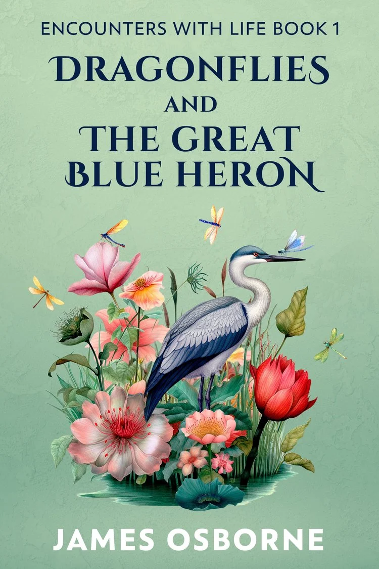 Dragonflies and The Great Blue Heron cover